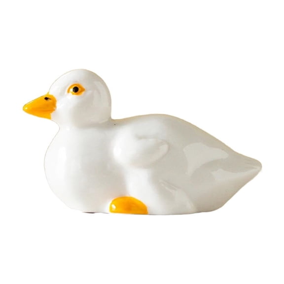 Mini Ceramic Duck Statues, Small Porch Goose Decor, Fairy Garden Accessories, Tiny Animal Figurines for Plant Pots, Terrariums