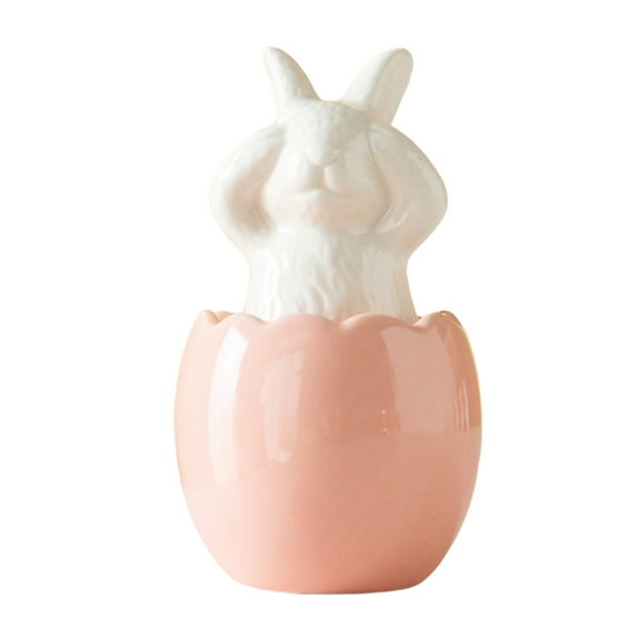 Mini Ceramic Rabbit Figurines, Porcelain Easter Bunny Decorations for Home, Tabletop Ornamen