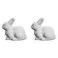 thumbnail image 1 of Mini Ceramic Rabbit Figurines Set of 1-3Pcs, Porcelain Easter Bunny Tabletop Decorations, Modern Vintage Rustic Farmhouse Centerpiece for Tray, Mantels & Home Decor, 1 of 4