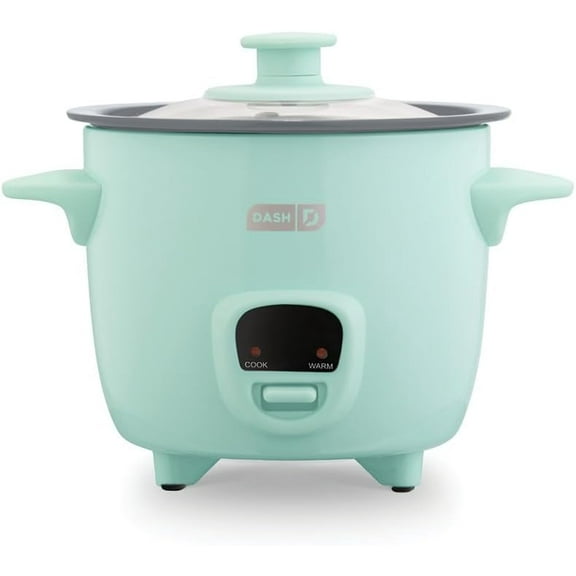 Mini Ceramic Rice Cooker - Designed for Single-Serve Cooking Compact with Nonstick Removable Pot, Keep Warm Function & Easy-to-Clean Sleek Design Aqua