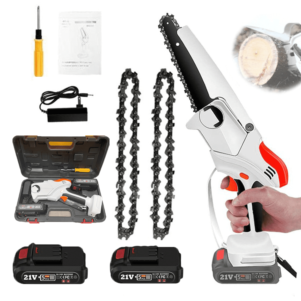 UNTIMATY 6 Mini Chainsaw with 2 Batteries 2 Chains, 6-Inch Cordless  Handheld Chain Saw for Wood Cutting Tree Trimming 
