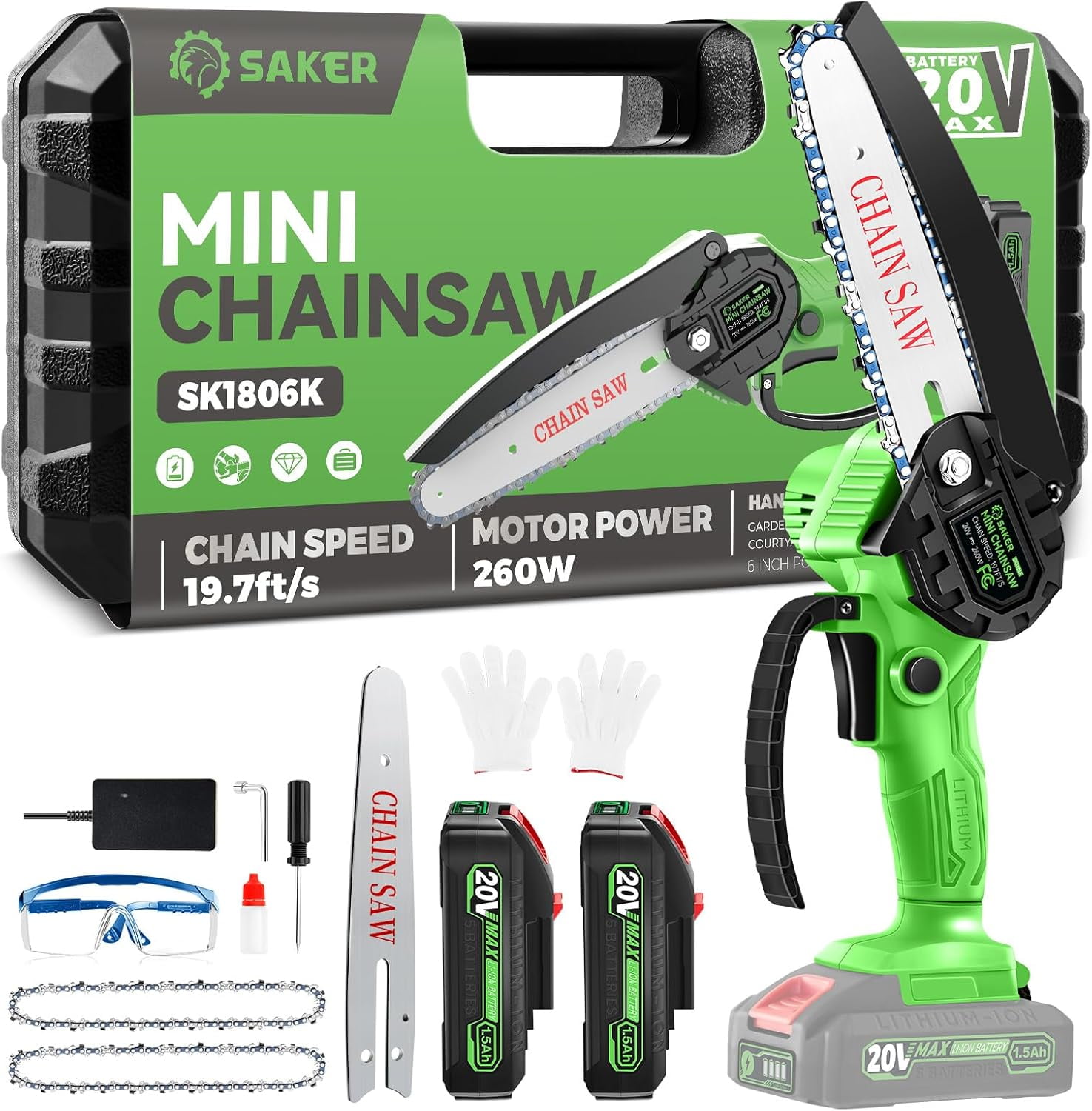 Mini Chainsaw6 Inch Chainsaw[2024 Upgraded]Mini Cordless Electric