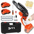 thumbnail image 1 of Mini Chainsaw 6 Inch Cordless, Handheld Portable Electric Chainsaw with Security Lock, 21V Small Power Chain Saws Battery Powered for Tree Trimming Wood Cutting Branch(2 Batteries 2 Chains), 1 of 9