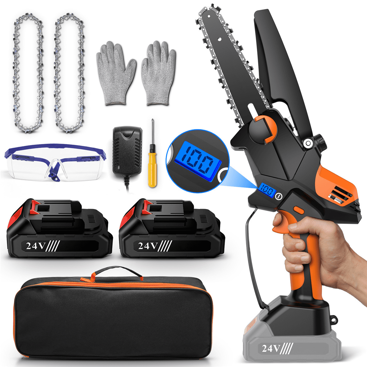 Mini Chainsaw 6 Inch Portable Electric Chainsaw Cordless, Handheld