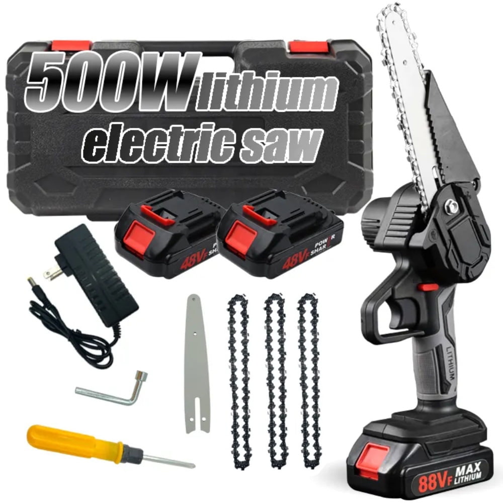 Mini Chainsaw 6inch with 2 Battery, JoRocks Cordless Power Chain Saws