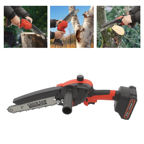 Mini Chainsaw, 8 Inch Electric Chainsaw, Cordless Mini Chain Saw for Gardens, Parks, Farms, Ranches, Pastures, Orchards, Forests (7.09*7.09*16.54 in)