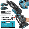 thumbnail image 1 of GPED Mini Chainsaw Cordless 6 & 8 Inch with 2 Battery, Oiler System Mini Power Chain Saw, Handheld Chain Saw With Security Lock, Small Electric Chainsaws For Wood/Trees Cutting, Blue, 1 of 7