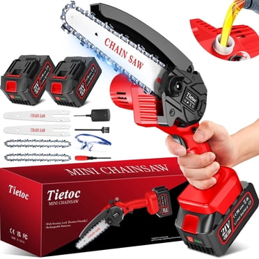 YAHHU 6 inch Mini Chainsaw, Portable Electric Cordless Chainsaw Set ...