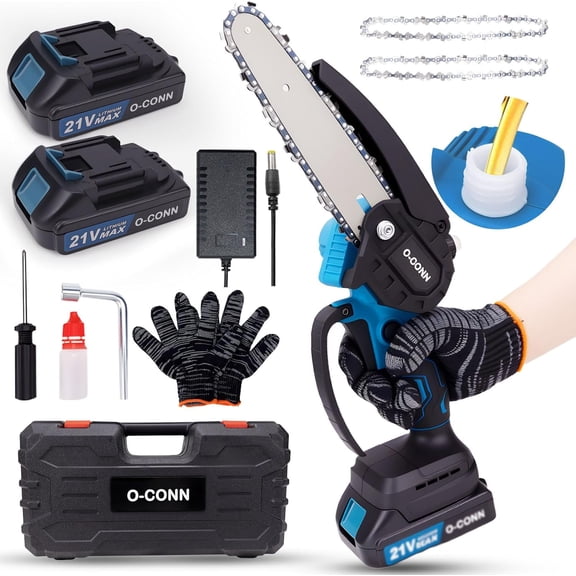 Mini Chainsaw Cordless, 6-Inch Portable Handheld Chainsaw with Security Lock & Auto Oiler System, Tree Branches, Courtyard, Household & Garden, Christmas Gifts for Men Dad Husband Women