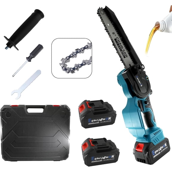 Mini Chainsaw Cordless 8 Inch,Hand Chainsaw Battery Powered,Rechargeable Hand Held Chain Saw,Power Chain Saws for Wood Cutting/Tree Trimming/Branch Pruning/Gardening/Camping