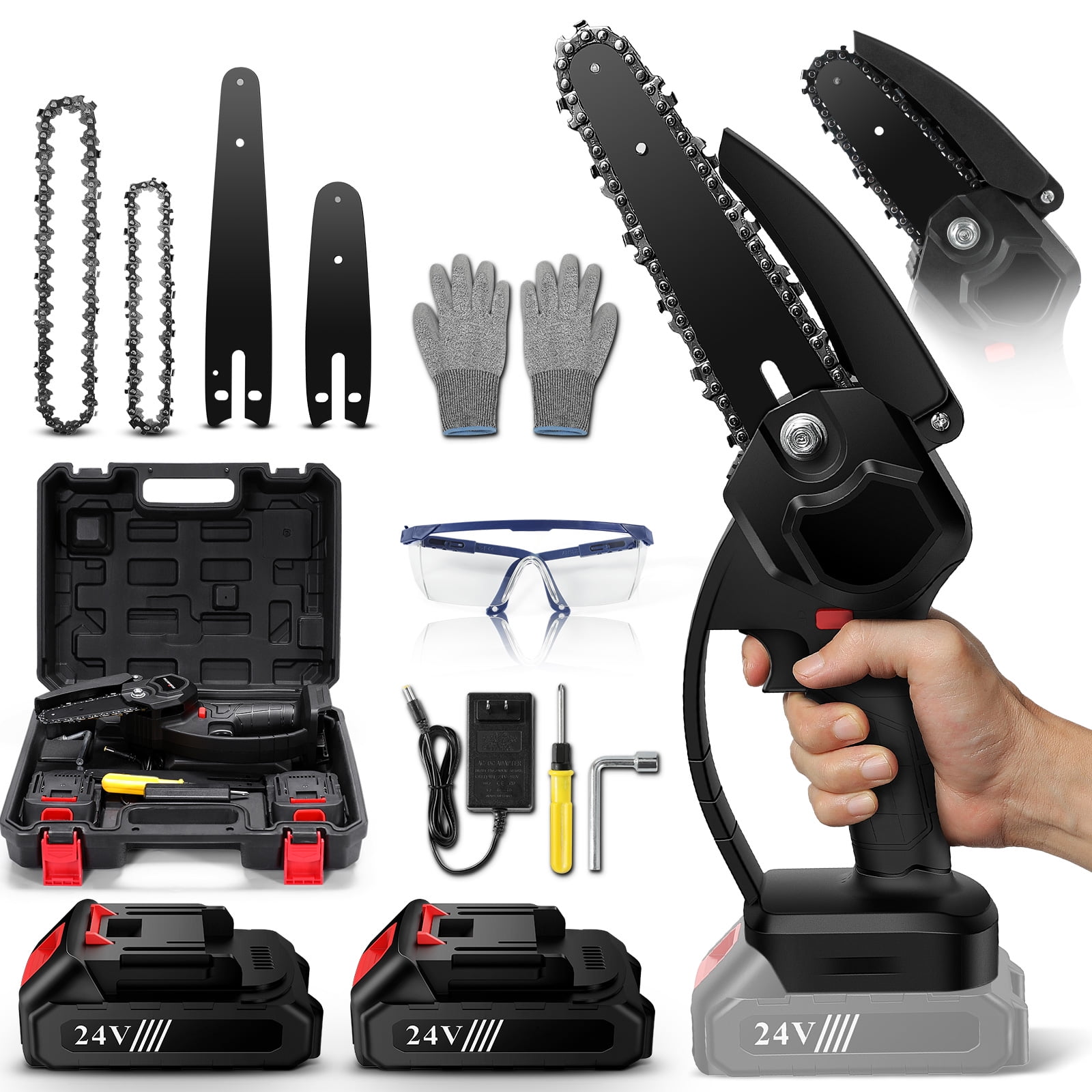Mini ChainsawCordless Handheld Portable Chainsaw, OneHand Lightweight