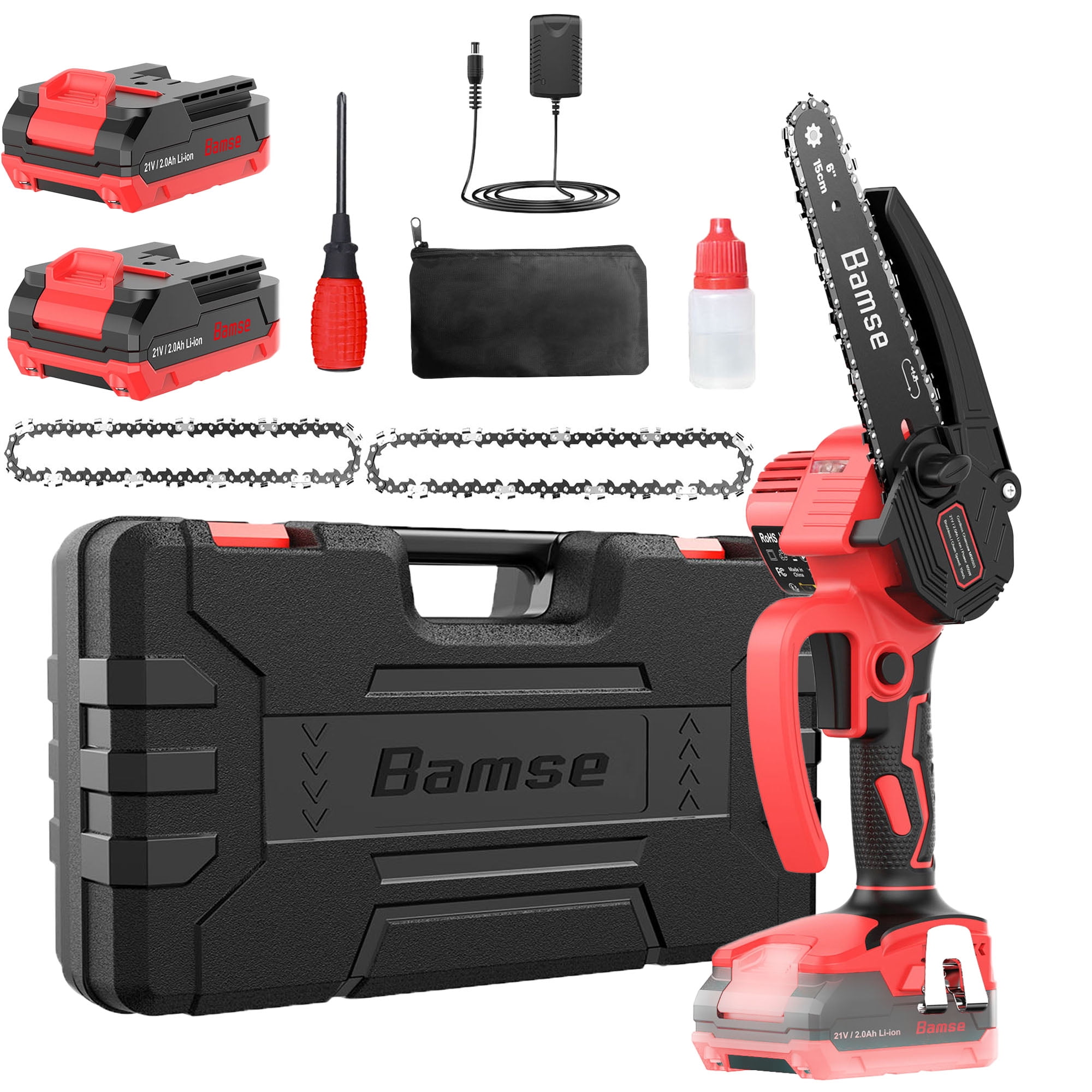 Brushless Electric Chainsaw 8 Inch RYOJEGK 8 & 6 Inch Cordless Mini ...
