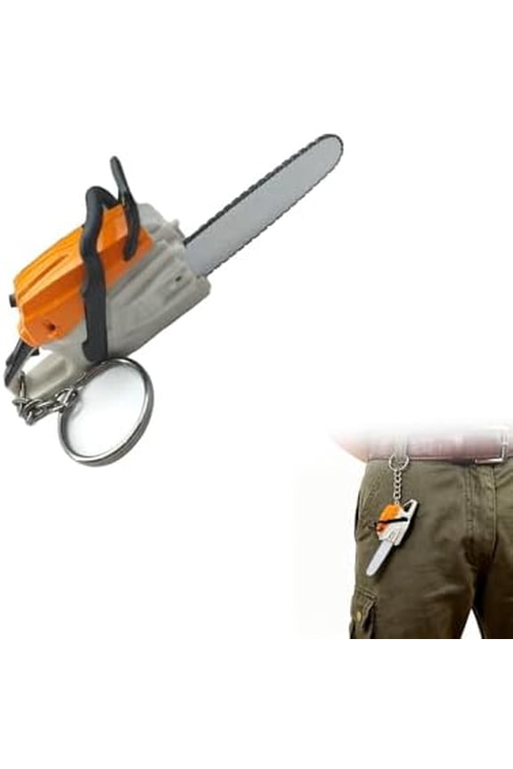Mini Chainsaw Keychain, Portable Chainsaw Key Ring, Outdoor Tool Themed Gift for Mechanics, Forestry Workers, Firefighters & DIY Lovers
