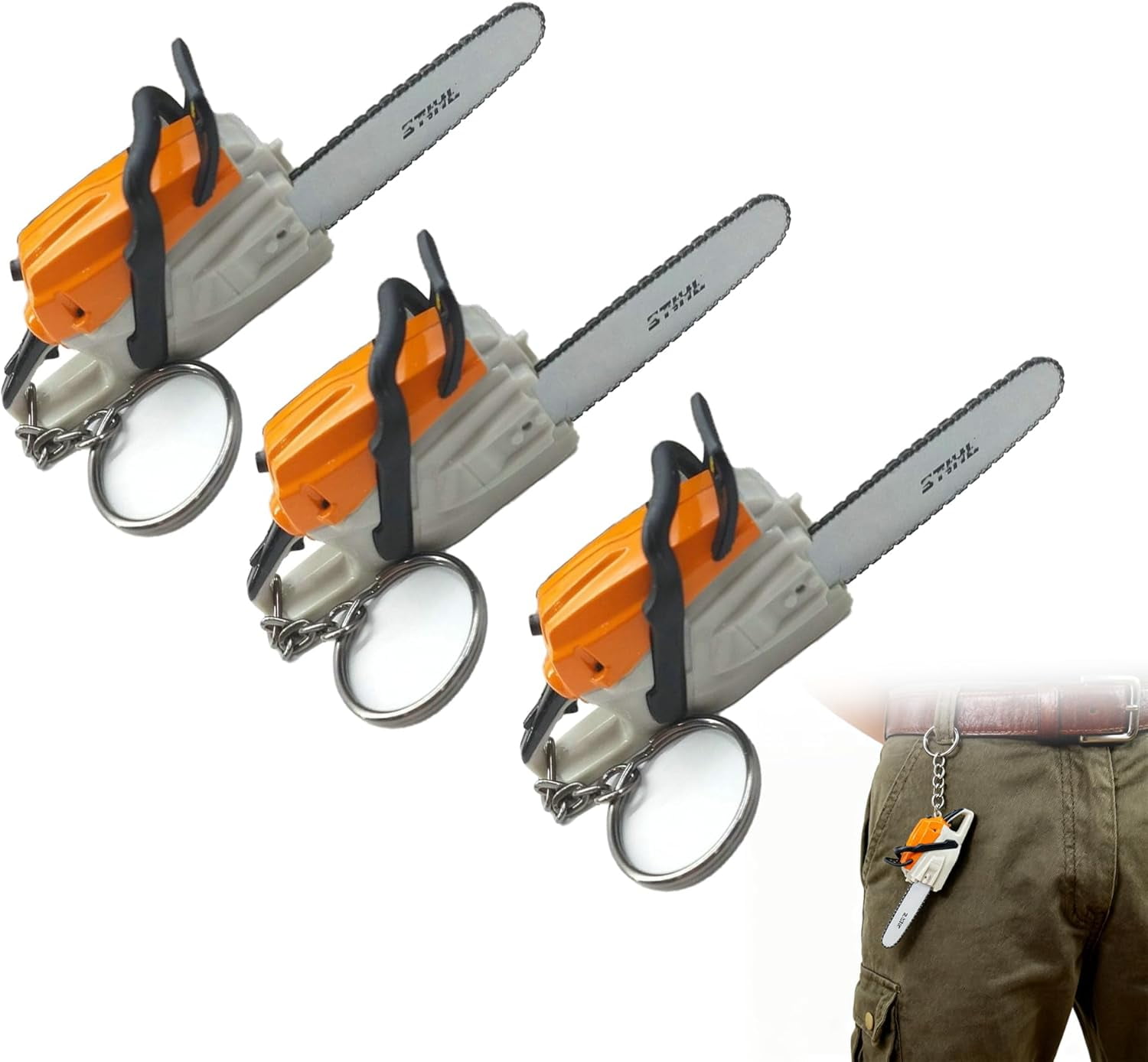 Mini Chainsaw Keychain, Portable Chainsaw Key Ring, Outdoor Tool Themed Gift for Mechanics, Forestry Workers, Firefighters & DIY Lovers