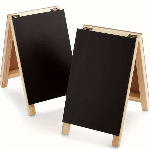 Mini Chalkboard Easel Sign with Wooden Base, Desktop Decoration, Restaurant Menu Display, Message Board for Small Business, Wedding, Catering Events, Coffee Shop, Set of 2