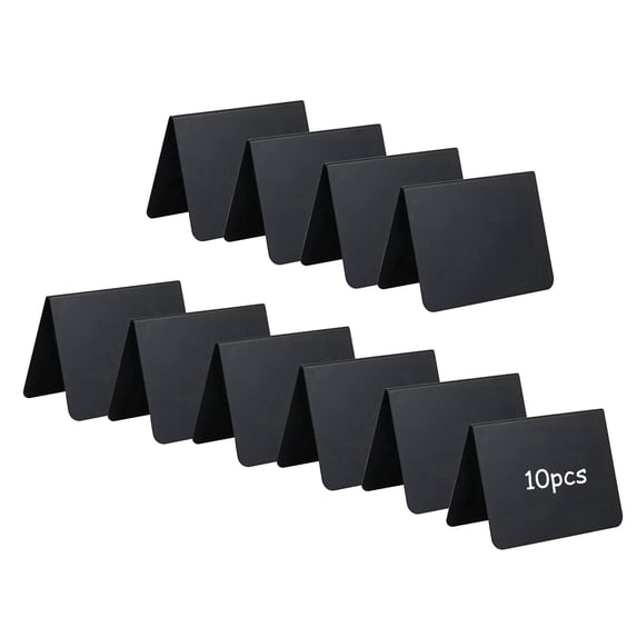 Mini Chalkboard Signs for Food, 3'' x 4'' Table Tent Food Labels, Reusable Party Buffet Tables Sign for Liquid Markers and Chalk, Plastic Message Board for Bakery, Wedding