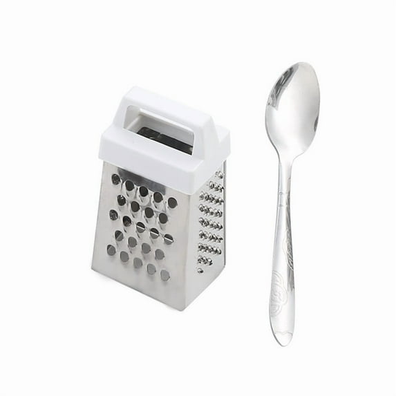 Mini Cheese Grater Stainless Steel 4-Sided Box Grater with Handle | Handheld Grater for Cheddar, Garlic, Nutmeg, Chocolate | Dishwasher , Durable, Multifunction Kitchen Tool, Easy to Clean,
