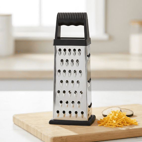 Mini Cheese Grater Stainless Steel Loaf Grater with Handle - Small Box Grater for Garlic Nutmeg Chocolate Zucchini Potatoes - 4 Sided Grating Surfaces Dishwasher Safe Kitchen Tool for Home,1pc
