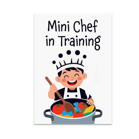 Mini Chef in Training Wall Art - Child Chef Decor - 13x19 Poster Print