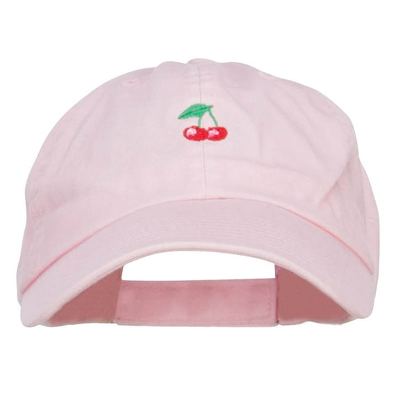 Mini Cherry Embroidered Low Cap - Pink OSFM