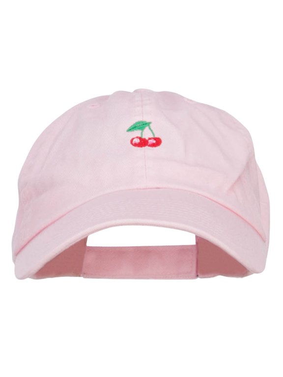 Mini Cherry Embroidered Low Cap - Pink OSFM