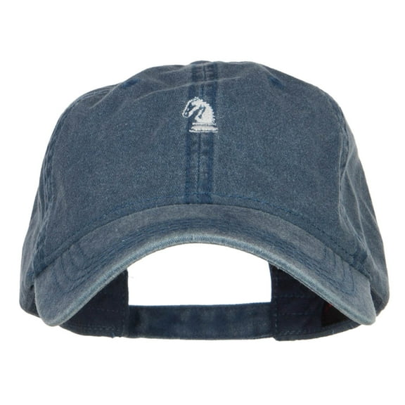 Mini Chess Knight Embroidered Washed Cap - Navy OSFM