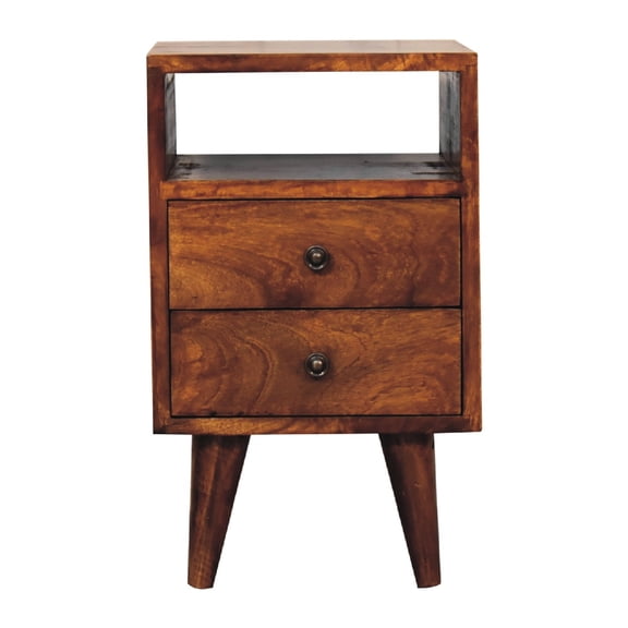 Mini Chestnut Bedside For A Chic Bedroom - Stylish Solid Wood Choice Enhance Your With Elegant Design