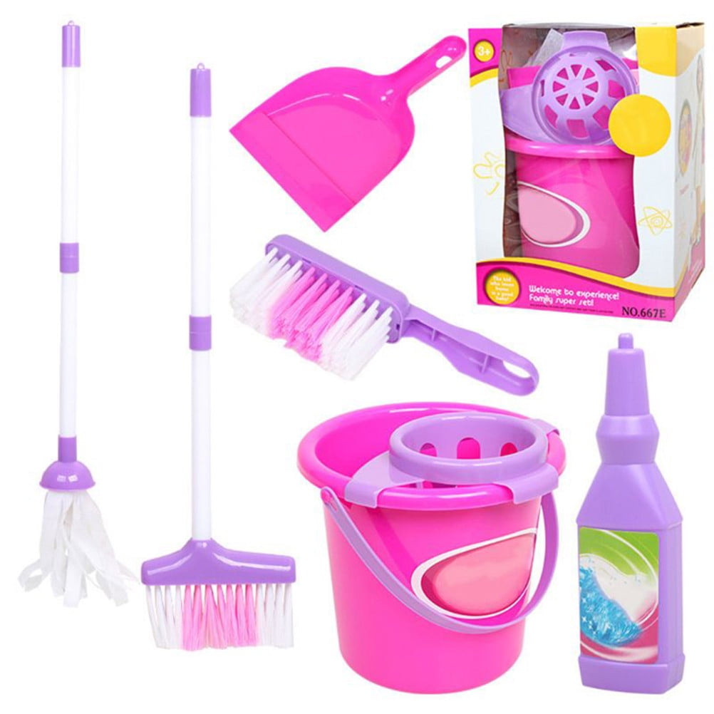 Mini Child Cleaning Sweeping Play Set Broom Dustpan Mop Toy Kit Funny