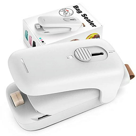 Mini Chip Bag Sealer,Handheld Heat Vacuum Sealer Cutter,Portable Resealer Machine for Snack Plastic -Bags- C