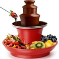 thumbnail image 1 of Mini Chocolate Fountain Party Fountain, Chocolate Fountain Machine for Nacho Cheese BBQ Sauce Ranch Liqueurs, Stainless Steel Chocolate Fondue Fountain for Birthday Party Wedding, Red, 1 of 1