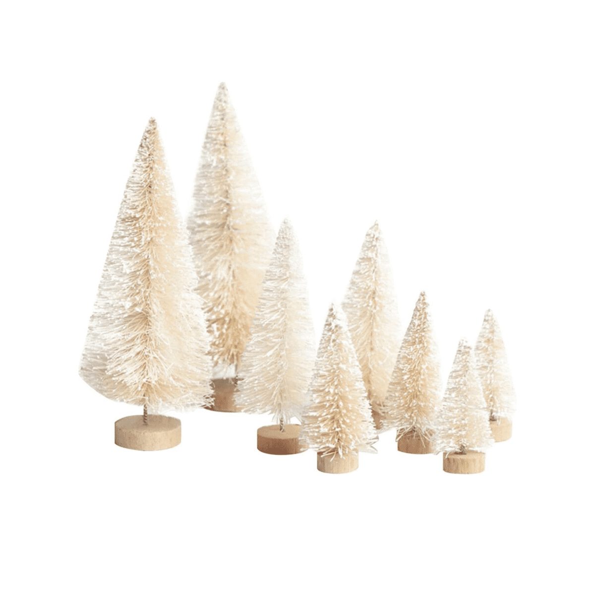 Mini Christmaes Tree Decorations, Bottle Brush Trees Christmas Table