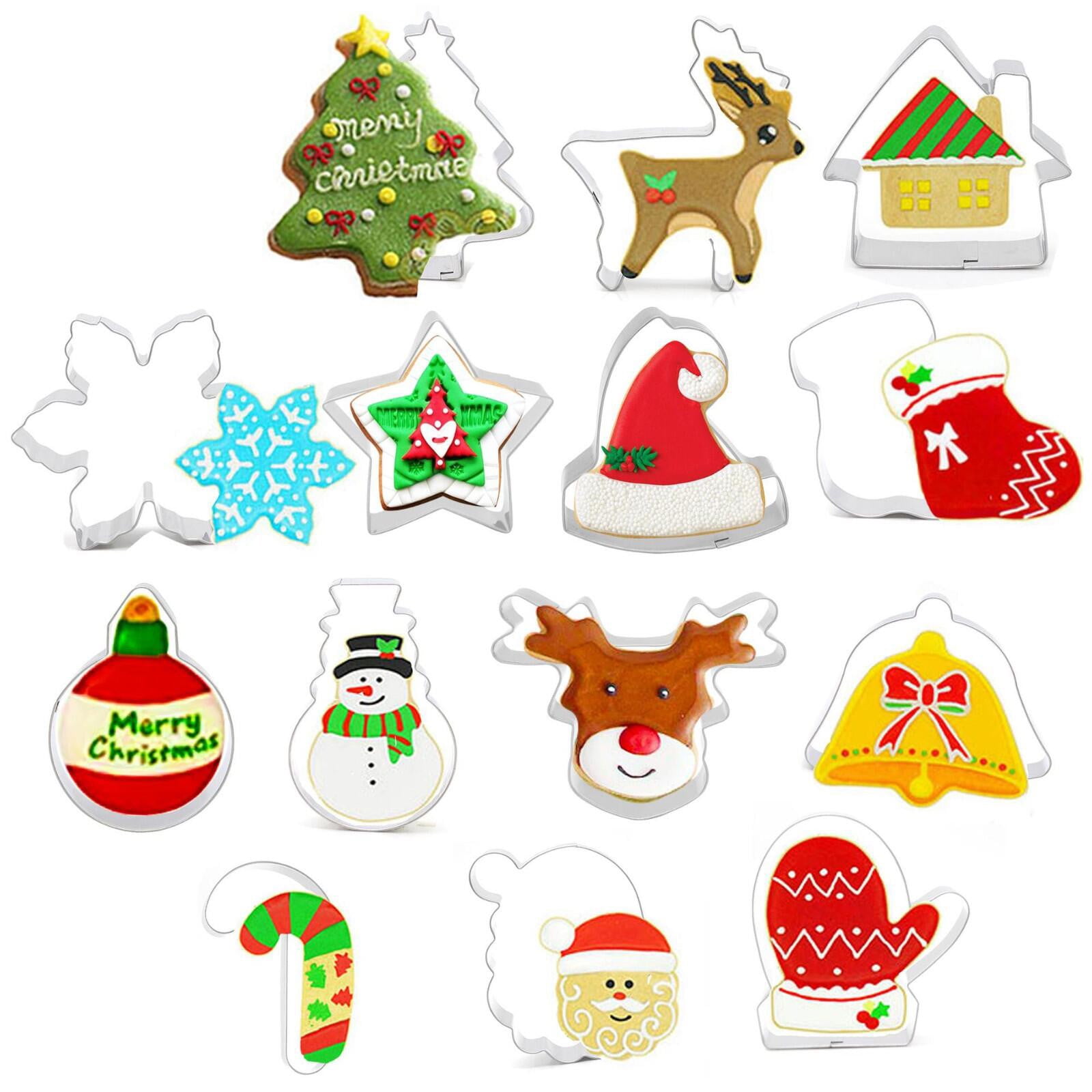 Mini Christmas Cookie Cutters Set 15 Pieces Stainless Steel Cookie ...