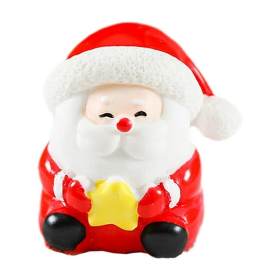 Mini Christmas Figurines - Resin Decorations for Fairy Gardens, Christmas Villages & DIY Crafts; Durable Resin Figures for Terrariums, Cake Toppers, Indoor/Outdoor Decor