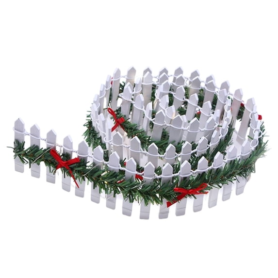 Mini Christmas Garden Fence, Wood Picket Ornament Fence for Village Landscape Home Garden , Small Decorative Fence for Crafts and Pot Display,2x35.4 Inch