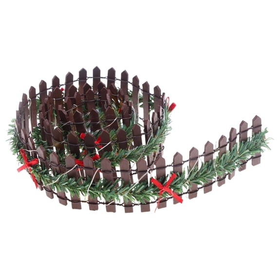 Mini Christmas Garden Fence, Wood Picket Ornament Fence for Village Landscape Home Garden , Small Decorative Fence for Crafts and Pot Display,2x35.4 Inch