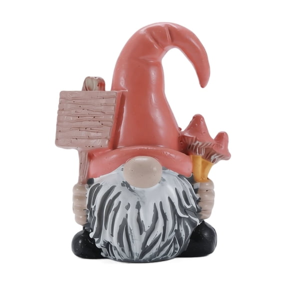 Mini Christmas Gnome Resin Statue Dwarf Figurine for Holiday Home Table Decor, Tiered Tray Ornament for Winter Seasonal Tiered Tray Display Gifts, 1Pack Pink