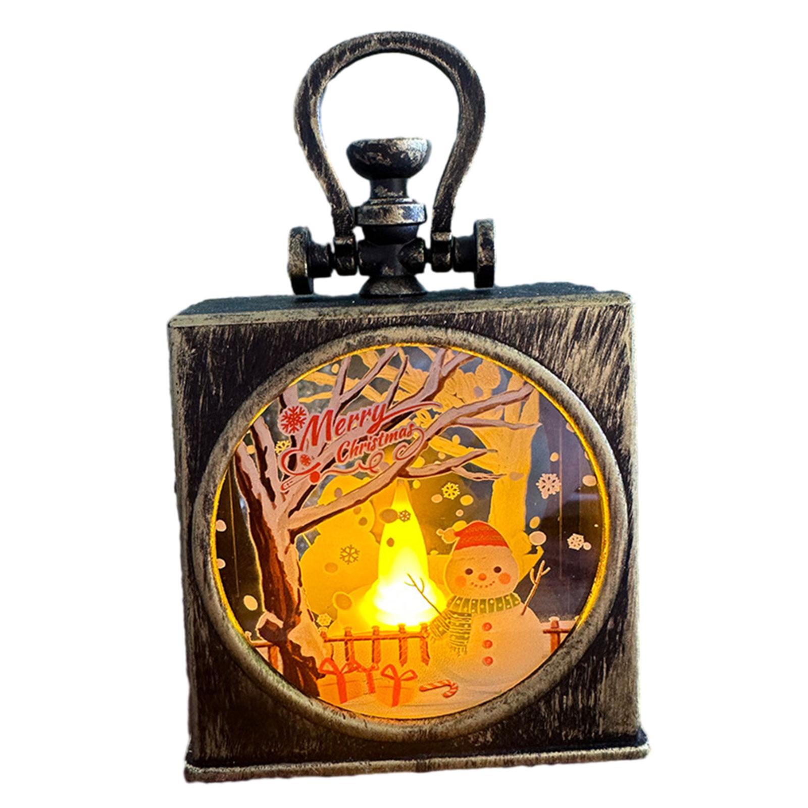 Mini Christmas Lantern Hanging Xmas Night Light Handheld Christmas