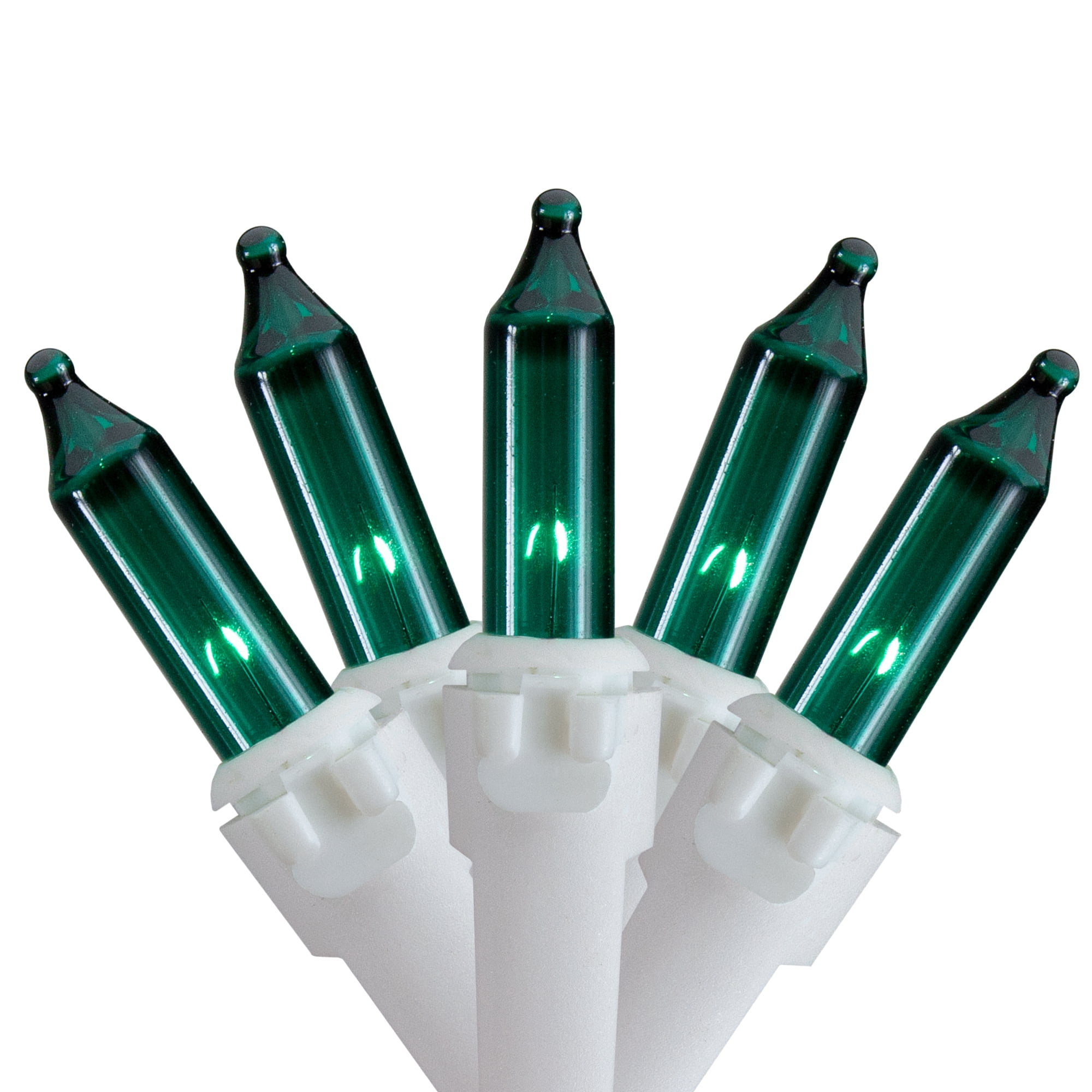 Mini Christmas Light Set - Teal - 24.5' White Wire - 50ct