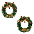 thumbnail image 1 of Mini Christmas Magnetic Garland – 2pcs Multicolor Holiday Wreath Magnets with Bells & Stars, Festive Refrigerator, Office & Home Decoration Ornaments, 1 of 5