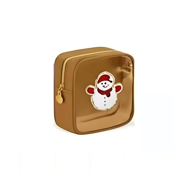 Mini Christmas Makeup Bag Holiday Gift Bag for Christmas Small Storage Pouch for Cosmetics Festive Christmas Makeup Organizer Perfect Xmas Gift Bag for Women