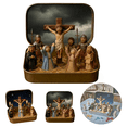 thumbnail image 1 of Mini Christmas Nativity Set in a Tin Box, 3.74'' x 2.36'' Nativity Sets Easter Decorations, 9PC Nativity Sets & Figures Miniature, Small Scene for Indoor Tabletop Decor Gift (A-1pcs), 1 of 7