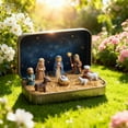 thumbnail image 1 of Mini Christmas Nativity Set in Tin Box (Resin Version) - Portable Religious Holy Family Figurines for Holiday Decor, 1 of 7