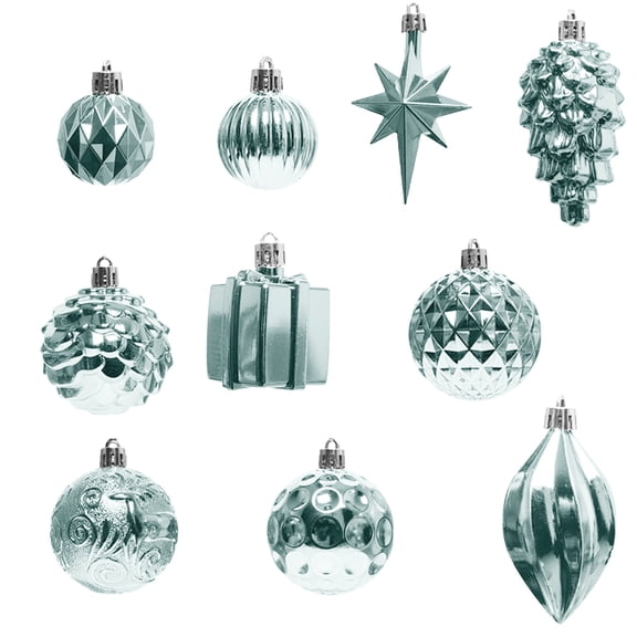Mini Christmas Ornaments 12PCS Christmas Tree Ornament Pendant Party Supplies Tree Hanging Plastic Ball