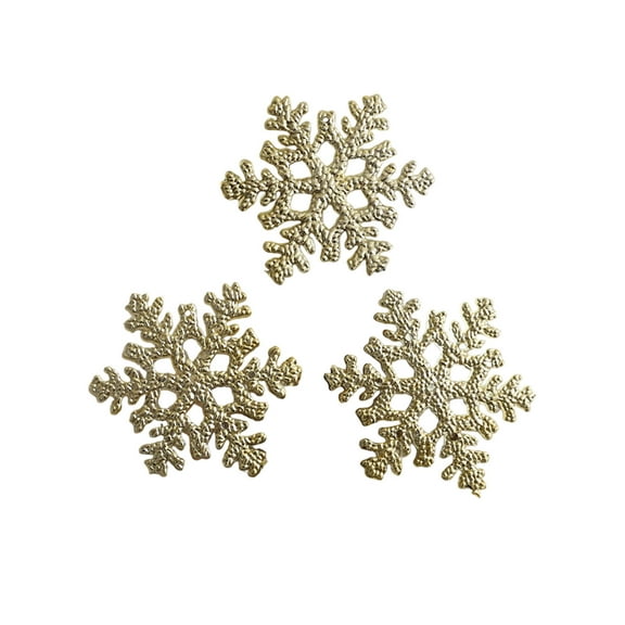 Mini Christmas Ornaments,Christmas Tree Ornaments Glitter Snowflake Ornaments Set Mini Christmas Tree Hanging Decoration for Xmas Party Wedding Anniversary Window Door Home Accessories (3pcs,Gold)