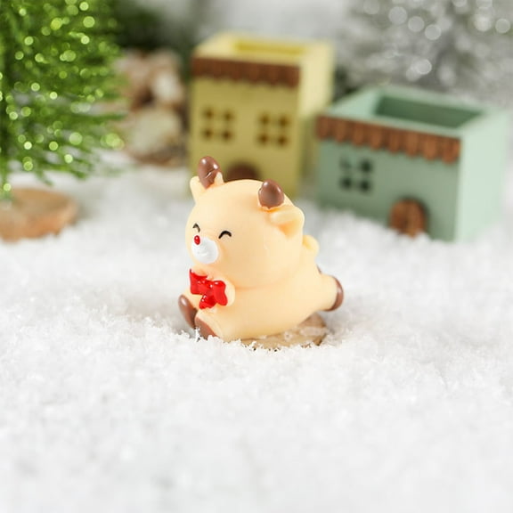 Mini Christmas Resin Figurines - Styles Include Santa Claus, Snowman, Elks, Perfect Decor for Christmas Trees, Gardens, Snowballs & Parties, Small Cute Holiday Accents, E, 0.7*0.9*0.7in