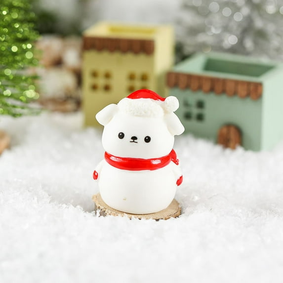 Mini Christmas Resin Figurines - Styles Include Santa Claus, Snowman, Elks, Perfect Decor for Christmas Trees, Gardens, Snowballs & Parties, Small Cute Holiday Accents, D, 0.7*0.6*0.9in