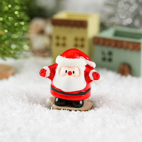 Mini Christmas Resin Figurines - Styles Include Santa Claus, Snowman, Elks, Perfect Decor for Christmas Trees, Gardens, Snowballs & Parties, Small Cute Holiday Accents, B, 0.9*0.7*0.9in