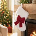 thumbnail image 1 of Mini Christmas Stocking Ornaments Small Velvet Christmas Socks with Bow Xmas Tree Hanging Decor for Holiday Party Home Fireplace Mantel Decoration, Set of 1 Miniature Stocking, 7.1 X 5.5 In, 1 of 7