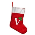 thumbnail image 1 of Mini Christmas Stockings, 2-Pack 7.8 Inches Embroidered Letter Christmas Stocking Knitted Initials for Family, Xmas Holiday Party Gifts & Decoration for Fireplace (V), 1 of 5
