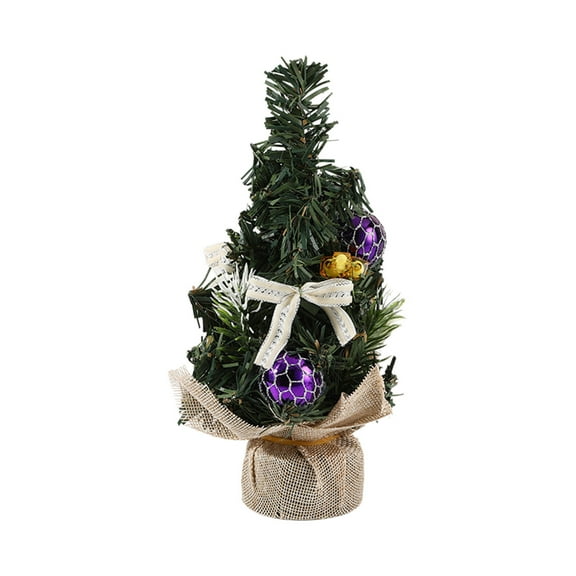 Mini Christmas Tabletop Tree – Small Decorative Tree with Balls and Bows for Desktop, Holiday Decor, Office, Party & Mall Display